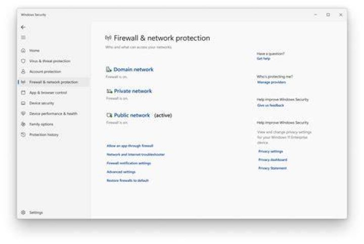 Configuring firewall settings