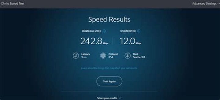 Speed test measurement